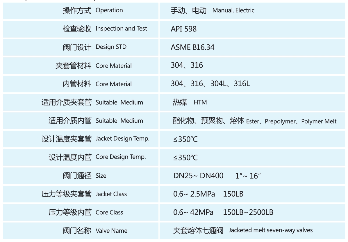 夹套熔体八通阀